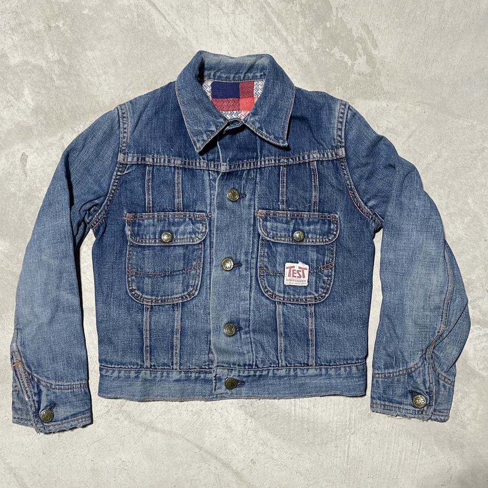 Vintage YOUTH 1940s Test Sanforized Denim Trucker Jacket Lined Coat Button Down